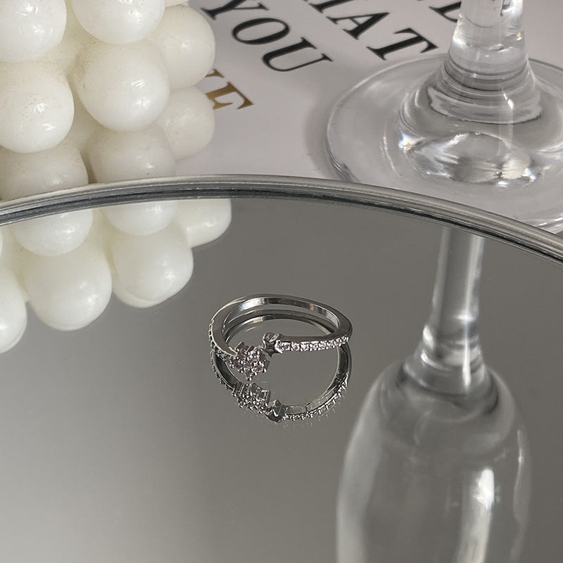 Zircon Cross Asterism Rings