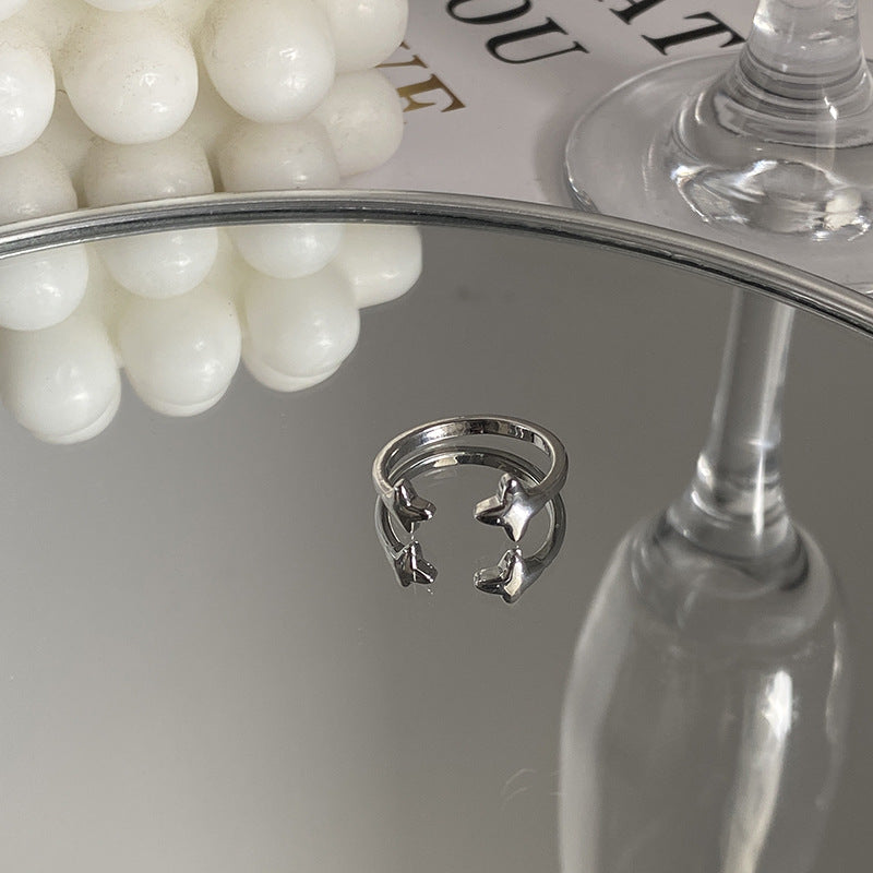 Zircon Cross Asterism Rings