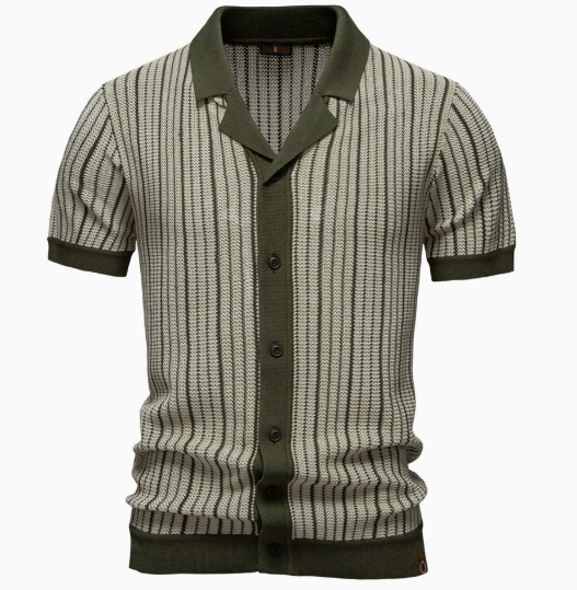 Men's Fashion Polo Shirt Cardigan