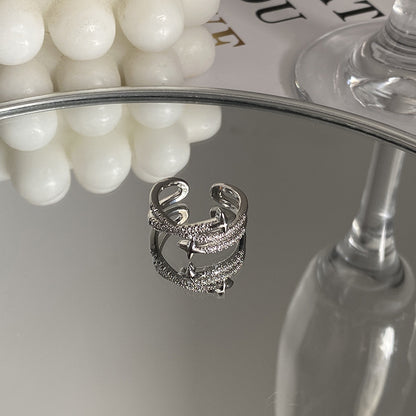 Zircon Cross Asterism Rings