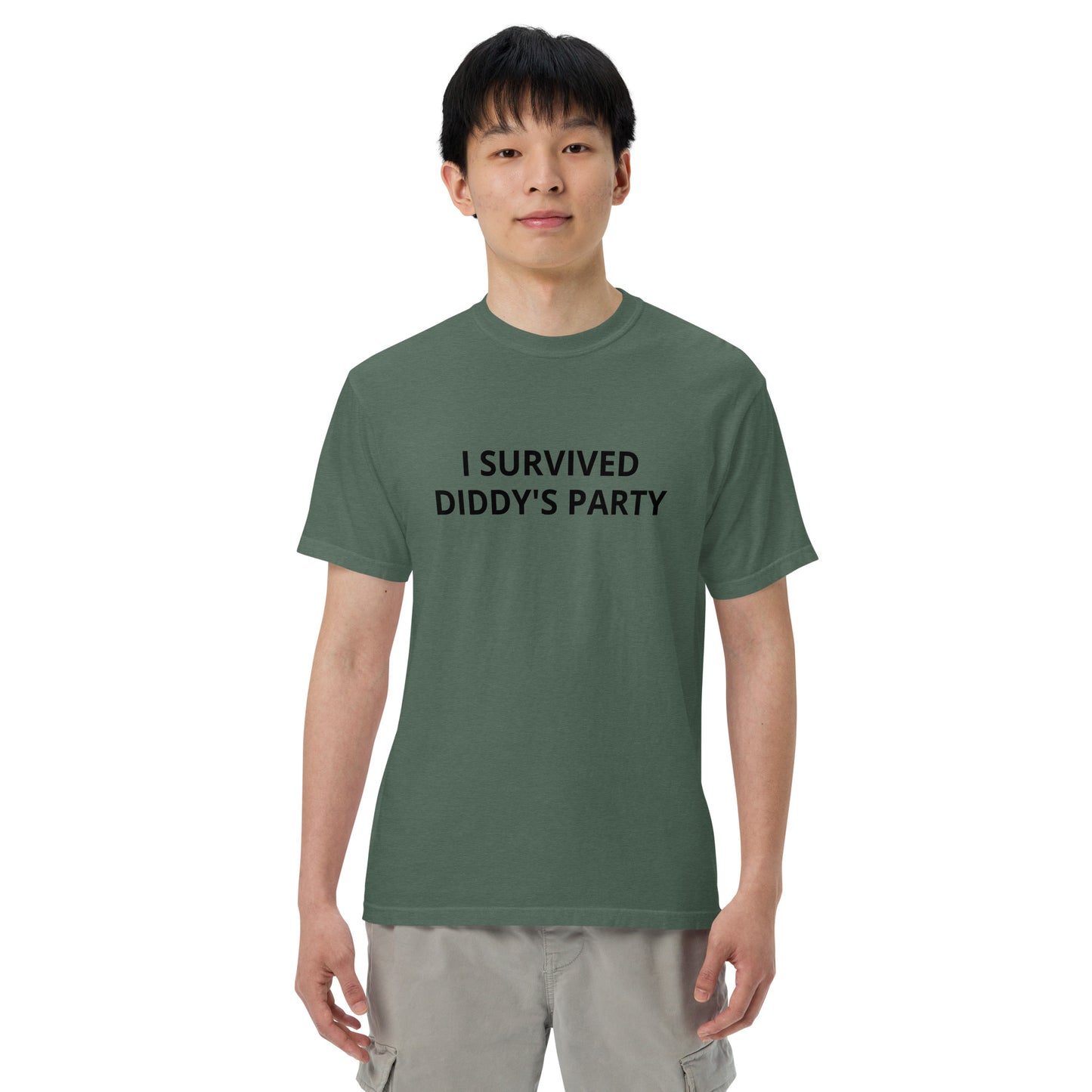 "I SURVIVED DIDDY'S PARTY" Heavyweight T-Shirt