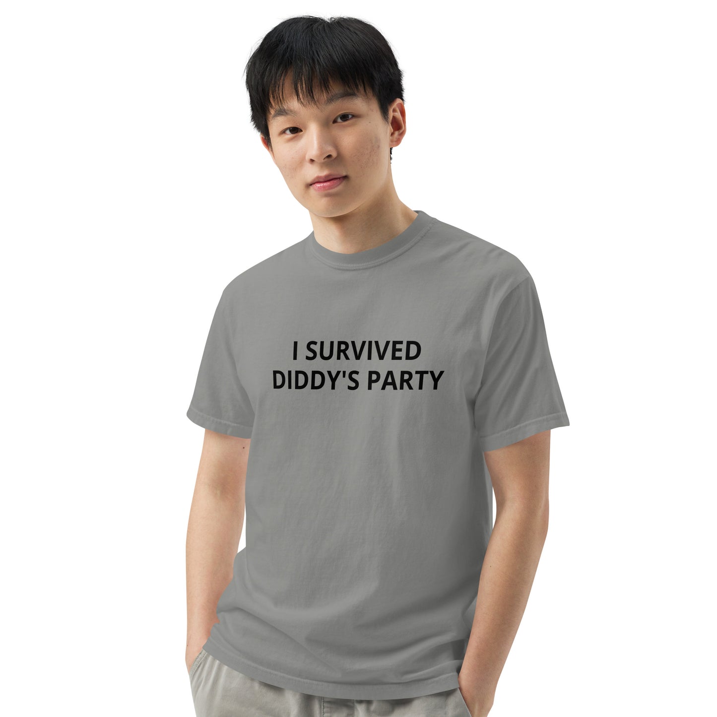 "I SURVIVED DIDDY'S PARTY" Heavyweight T-Shirt